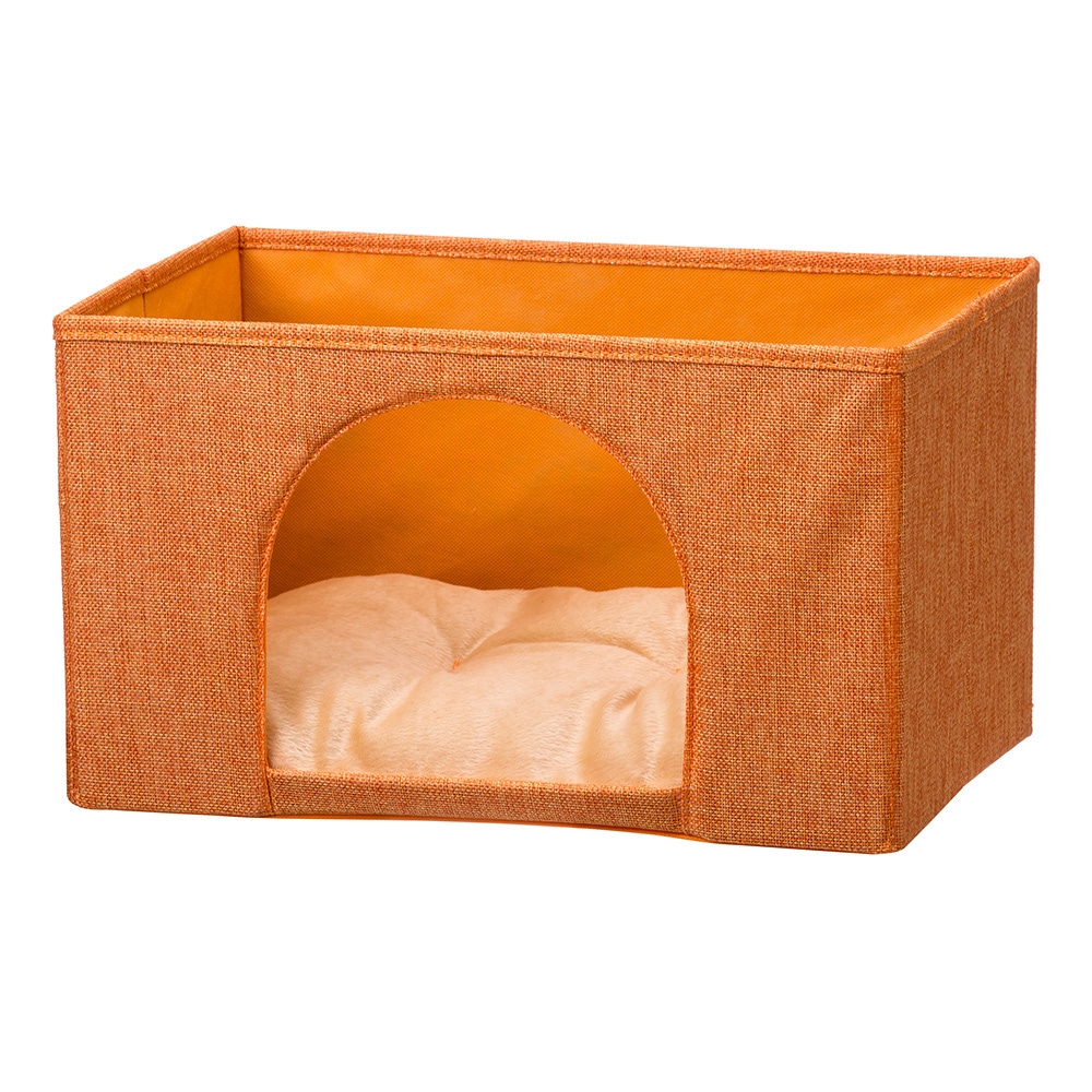 数量限定 インナーボックス型ペットハウス 横型 オレンジ オレンジ ペット用品 犬 猫 小動物 ホームセンター通販のカインズ