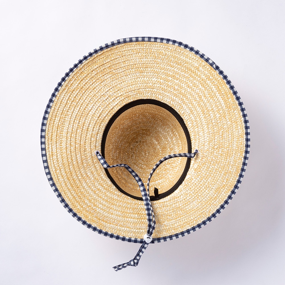 婦人麦わら帽子 消臭糸使用 ネイビーチェック ネイビーチェック 作業着 作業服 安全靴ホームセンター通販のカインズ