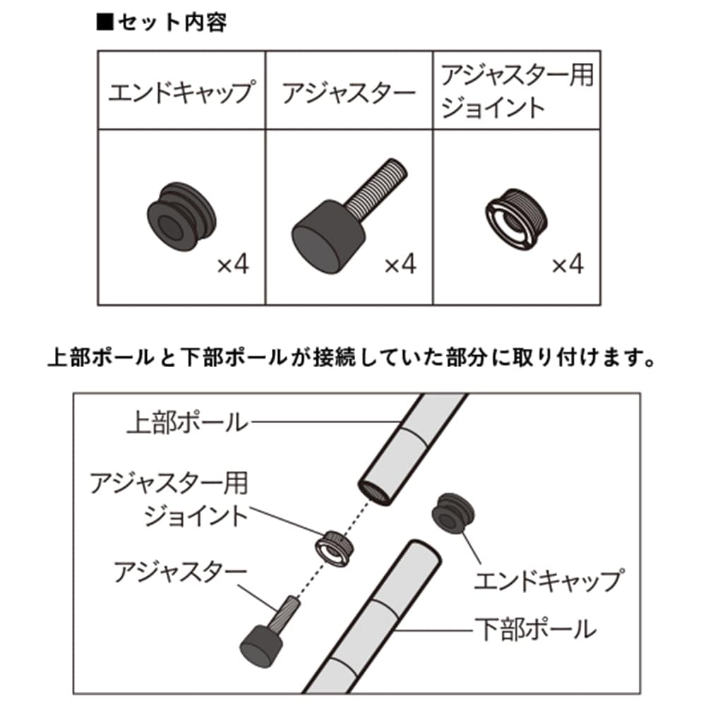 ポール径19mm インテリアシェルフ 専用 分割パーツセット 分割パーツセット 収納用品 収納家具ホームセンター通販のカインズ