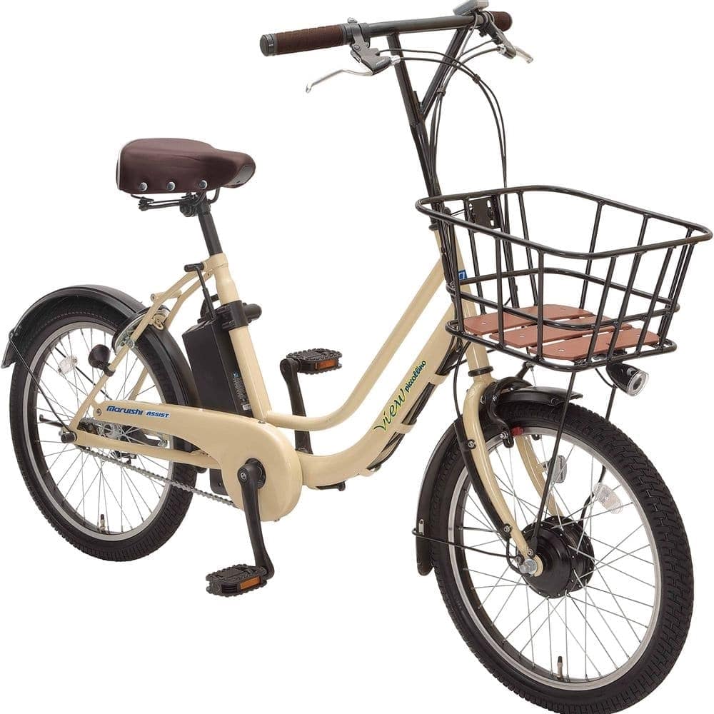 【会員感謝祭2209】【自転車】《丸石サイクル》 電動アシスト自転車 ビューピッコリーノ 20インチ W50P アイボリー