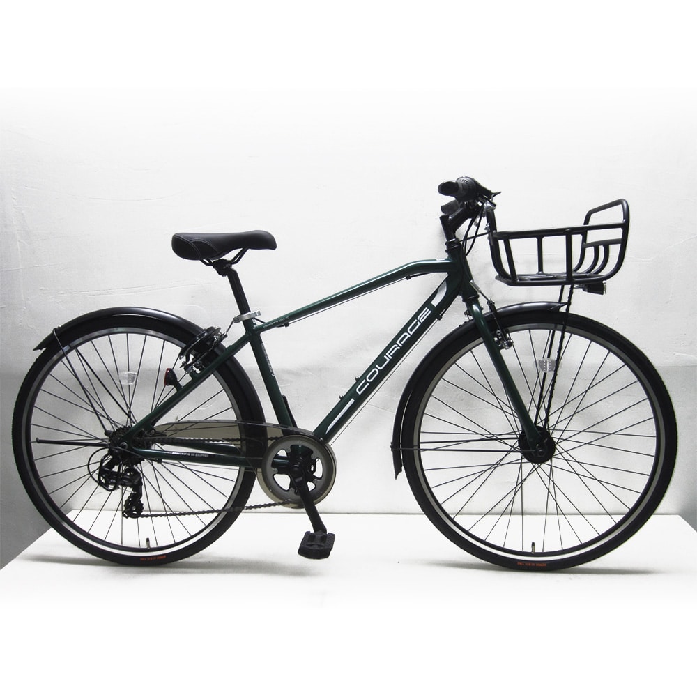 店舗限定 自転車 クロスバイク クラージュ Courage 700c 35c型 外装7段 Ledオートライト G7hd グリーン グリーン 自転車 ホームセンター通販のカインズ