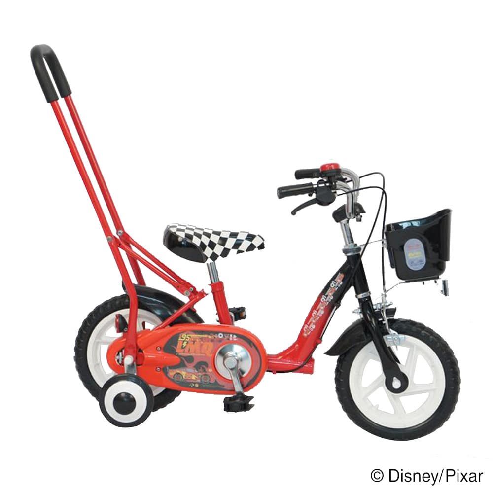 店舗限定 自転車 押して棒付きディズニー幼児車 カーズ 12インチ カーズ 自転車ホームセンター通販のカインズ