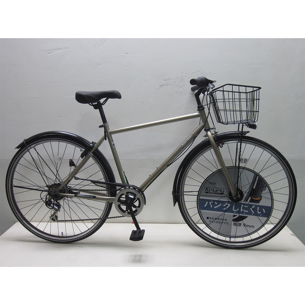 自転車 キラリ Kilali パンクしにくいクロスバイク 27インチ 外装6段 シャンパンゴールド 27インチ ゴールド 自転車ホームセンター通販の カインズ