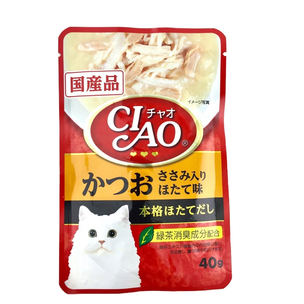 Ciao パウチ かつおささみ入ほたて 40g かつお ささみ入 ほたて ペット用品 犬 猫 小動物 ホームセンター通販のカインズ