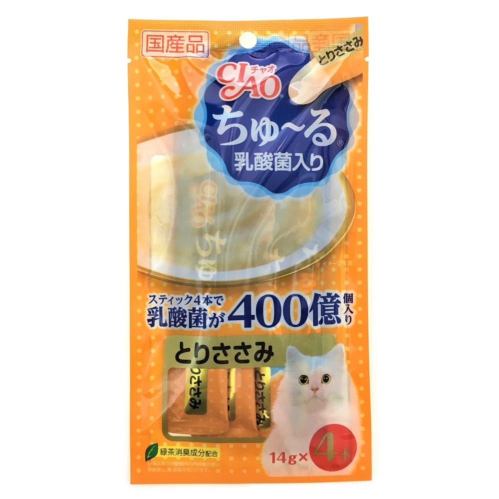 いなば Ciao ちゅ る 乳酸菌入り とりささみ 14g 4本 乳酸菌入り とりささみ ペット用品 犬 猫 小動物 ホームセンター通販のカインズ