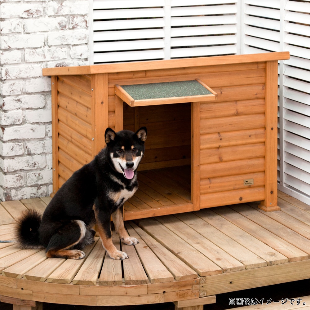犬小屋 木製 平屋根 デラックス ペット用品 犬 猫 小動物 ホームセンター通販のカインズ